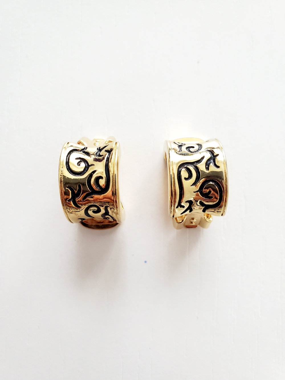 Gold-Tone Blue Enamel & Red Crystal Clip-On Earring Set - Picture 3 of 5